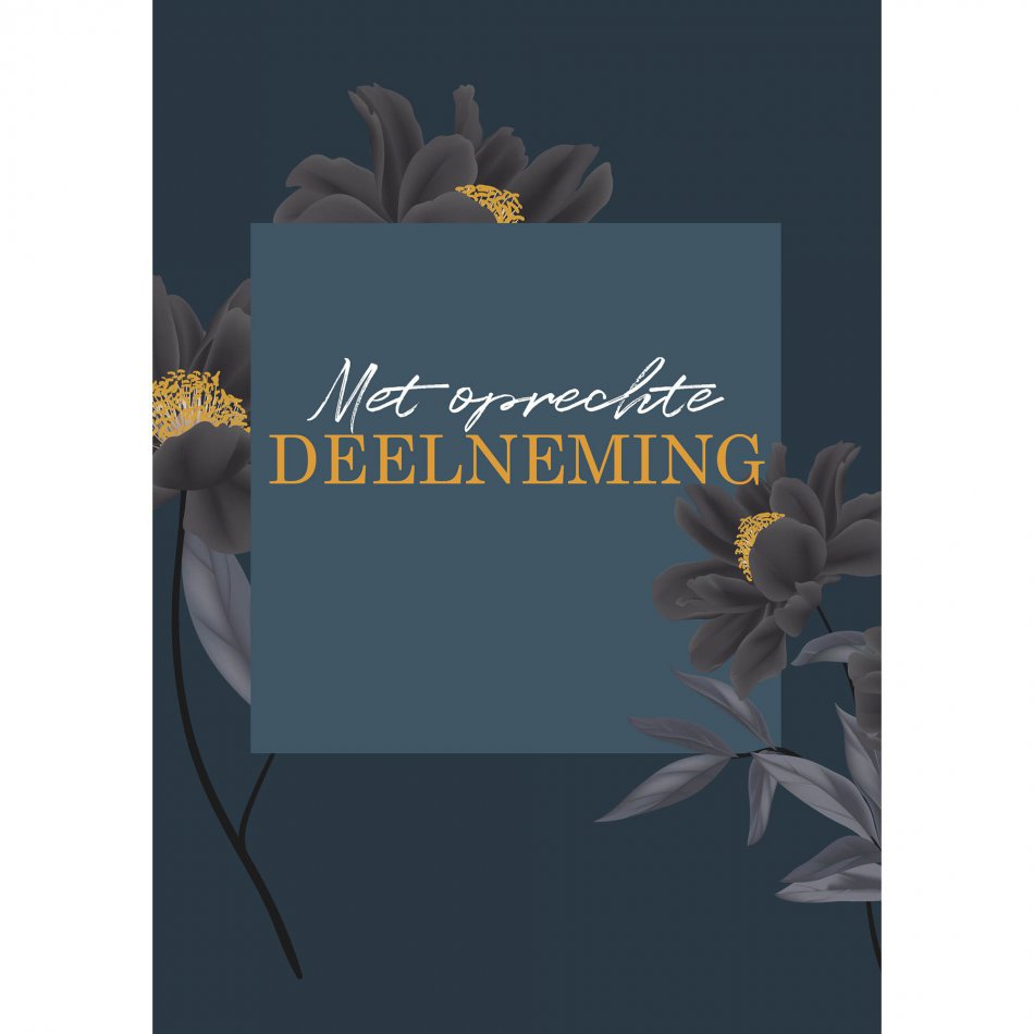 Kaart Condoleance Black flowers